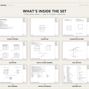 10x10 Shed Plans, Permit Ready Gable Storage Shed Building Plans with Materials List, Drawn and Checked by ICC Certified Building Official image 3