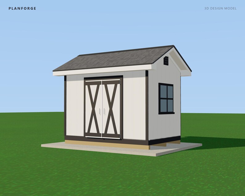 8x12 Shed Plans, Permit Ready Gable Storage Shed Building Plans with Materials List, Drawn and Checked by ICC Certified Building Official image 2