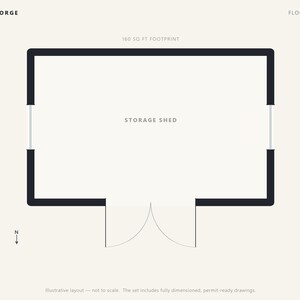 10x16 Lean-To Shed Plans, Permit Ready Mono-Pitch Storage Shed Building Plans with Materials List, Drawn by ICC Certified Building Official image 2
