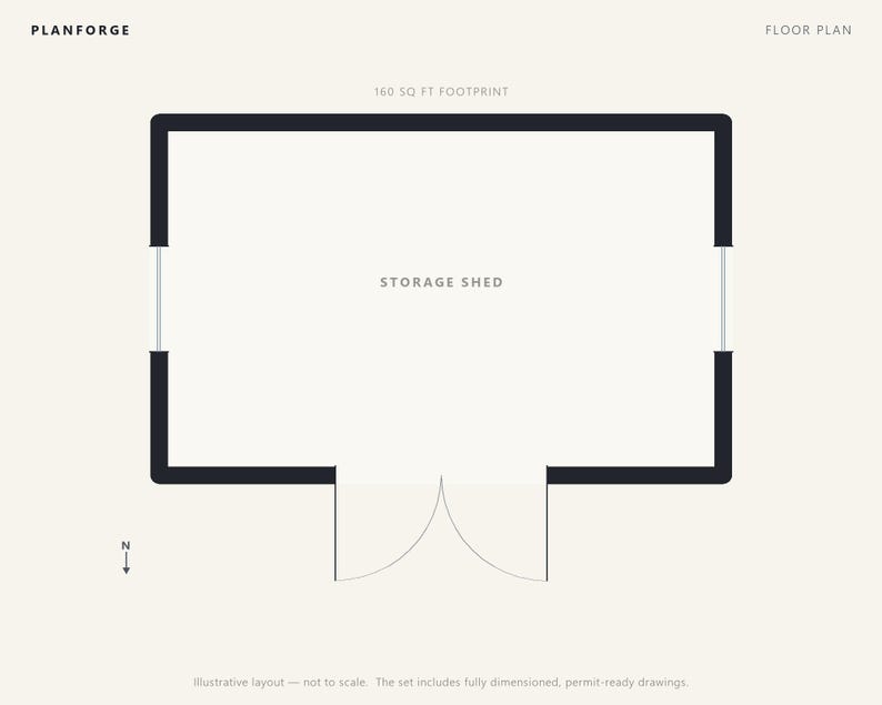 10x16 Lean-To Shed Plans, Permit Ready Mono-Pitch Storage Shed Building Plans with Materials List, Drawn by ICC Certified Building Official image 2