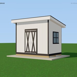 8x12フィートの物置小屋の設計図、建築許可申請準備済みの片流れ屋根の物置小屋の建築設計図（材料リスト付き）、ICC認定建築検査官による作図および検査済み 画像 2