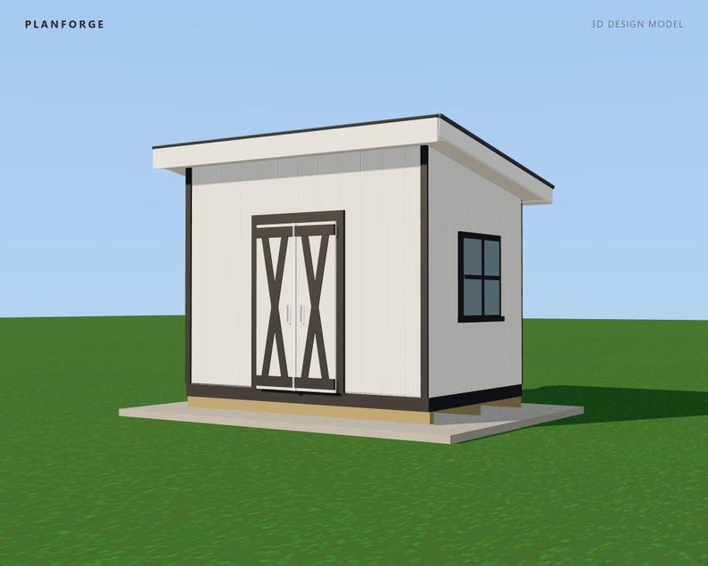 8x12フィートの物置小屋の設計図、建築許可申請準備済みの片流れ屋根の物置小屋の建築設計図（材料リスト付き）、ICC認定建築検査官による作図および検査済み 画像 2