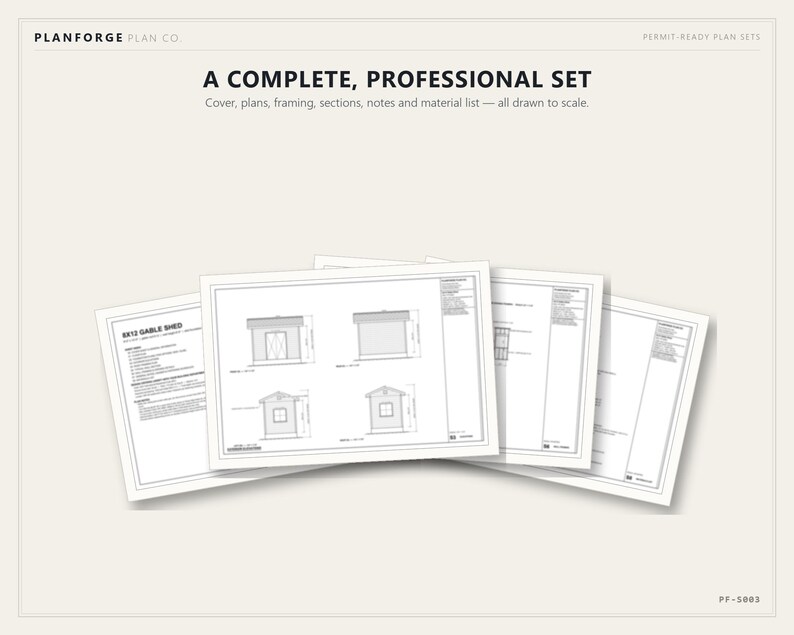 8x12 Shed Plans, Permit Ready Gable Storage Shed Building Plans with Materials List, Drawn and Checked by ICC Certified Building Official image 7