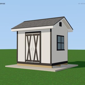 Baupläne für ein 8x10-Fuß-Gartenhaus, genehmigungsfertige Baupläne für ein Satteldach-Gartenhaus mit Materialliste, gezeichnet und geprüft von einem ICC-zertifizierten Baubeamten Bild 2