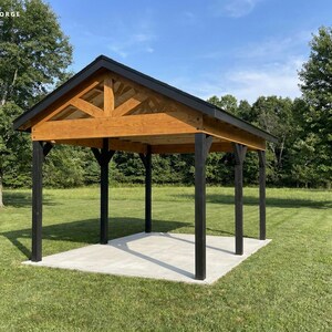 12x16 Pavilion Plans, DIY Permit Ready Backyard Pavilion with Patio Slab, Post Frame Plans, Material List, Drawn by ICC Building Official image 4