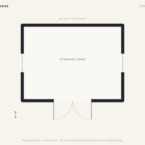 12x16 Lean-To Shed Plans, Permit Ready Mono-Pitch Storage Shed Building Plans with Materials List, Drawn by ICC Certified Building Official image 2