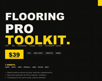 Flooring Estimate Spreadsheet | Excel LVP, Tile, Hardwood Calculator Customer Quote Template for Flooring Installers | Instant Download