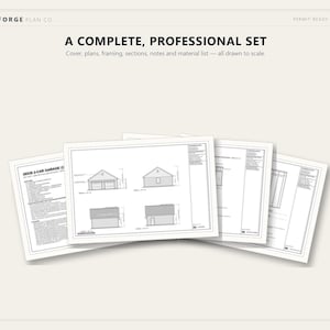 28x26 2 Car Garage Plans with Two Doors, Permit Ready Detached Garage Building Plans, Material List, Drawn by ICC Building Official image 9