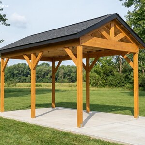 12x20 Carport Plans, DIY Permit Ready 1 Car Open Post Frame Carport Building Plans, Material List, Drawn by ICC Building Official image 2