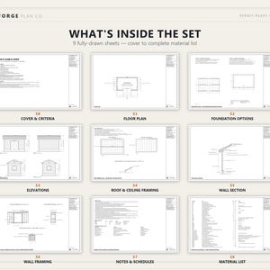 10x16フィートの物置小屋の設計図、建築許可取得準備済みの切妻屋根の物置小屋の建築設計図（材料リスト付き）、ICC認定建築検査官による作図および検査済み 画像 3