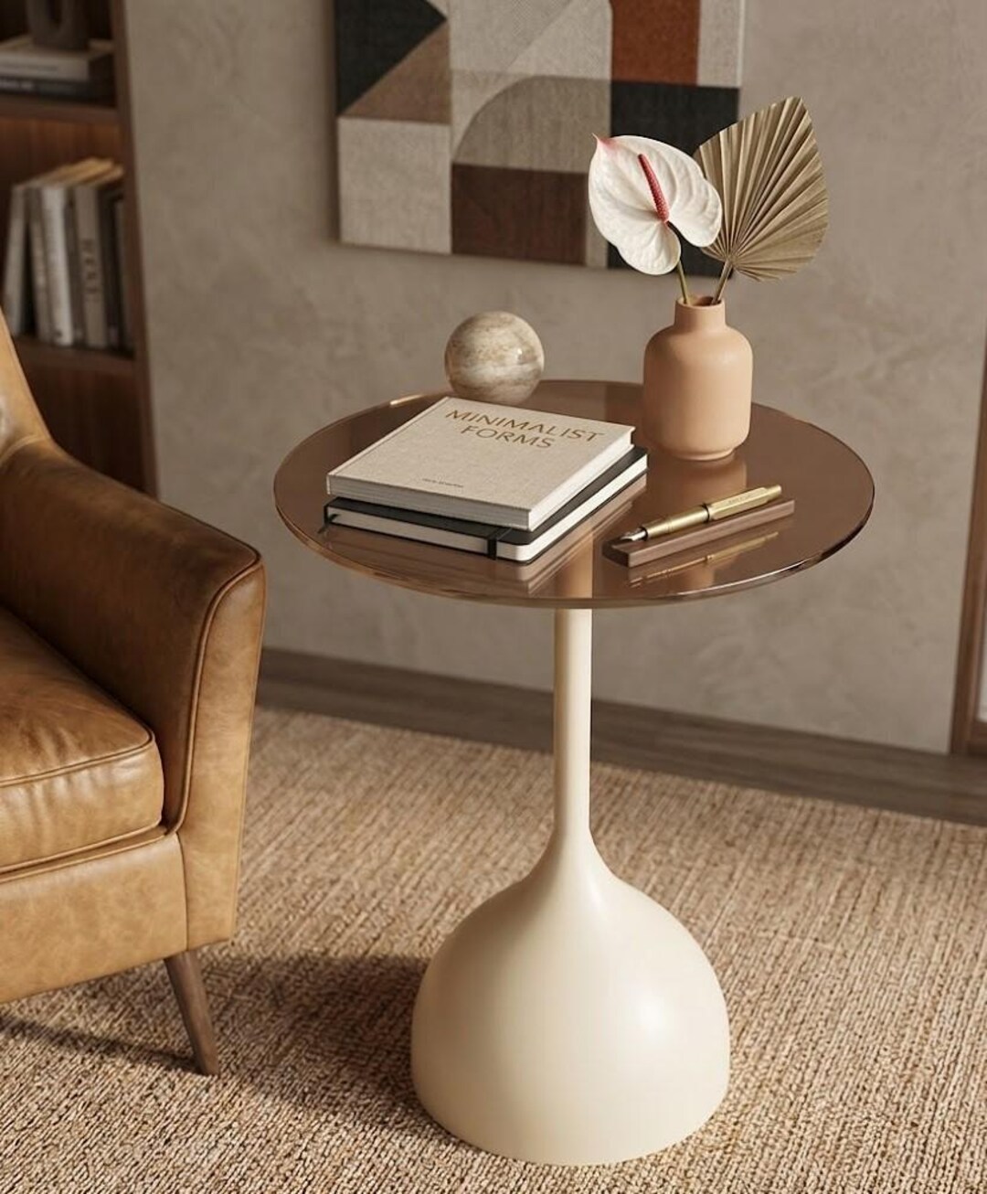 Modern Round Side Table With an Airy Design, Chic and Transparent End ...