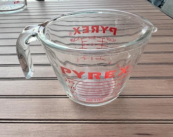 Vintage 90s Pyrex 1 Cup Measuring Cup #508 - Broken P Logo - Corning NY USA