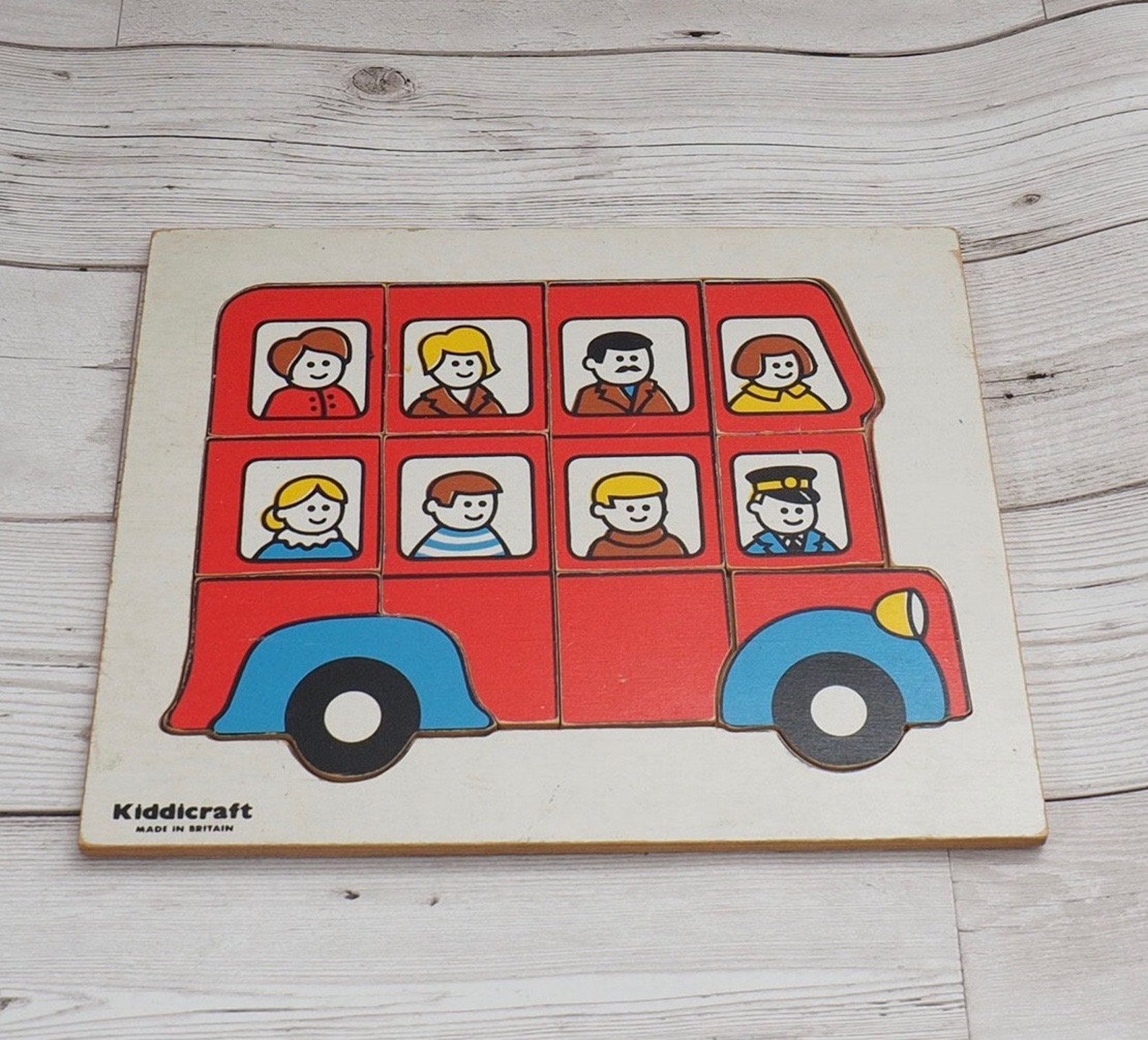 London Bus jigsaw puzzle by Kiddicraft wooden childs game Etsy