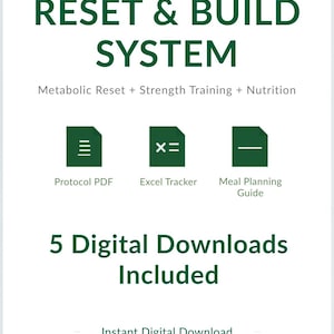 Metabolic Reset Workout Program PDF | Fasting, Meal Plan, Excel Tracker | Body Recomposition Strength System (Digital Download)