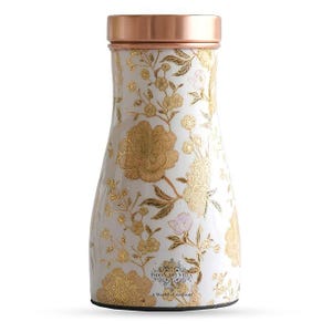 Pure Copper Bedroom Bottle with Inbuilt Glass Floral Design, Drinkware & Serve ware Perfect for Home, Office, Gift 950 ML
