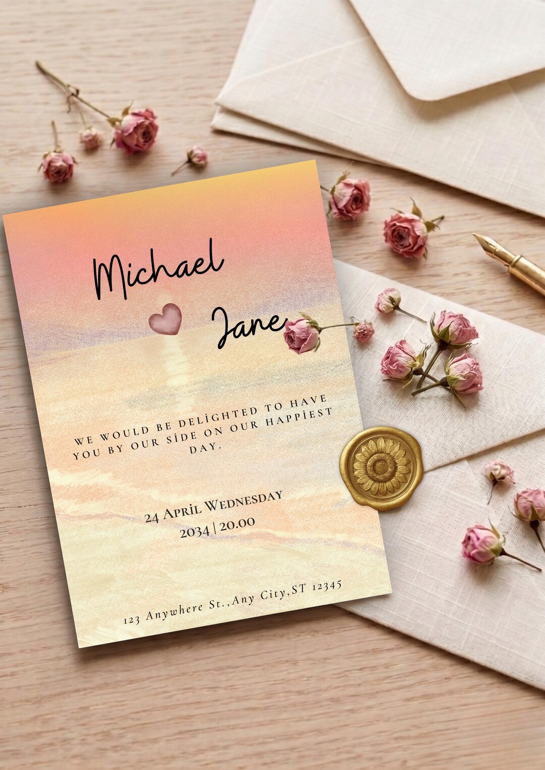 Personalized Portrait Wedding Invitation [#195023] - Etsy
