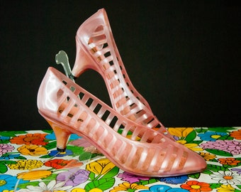 jelly shoes 80s heels