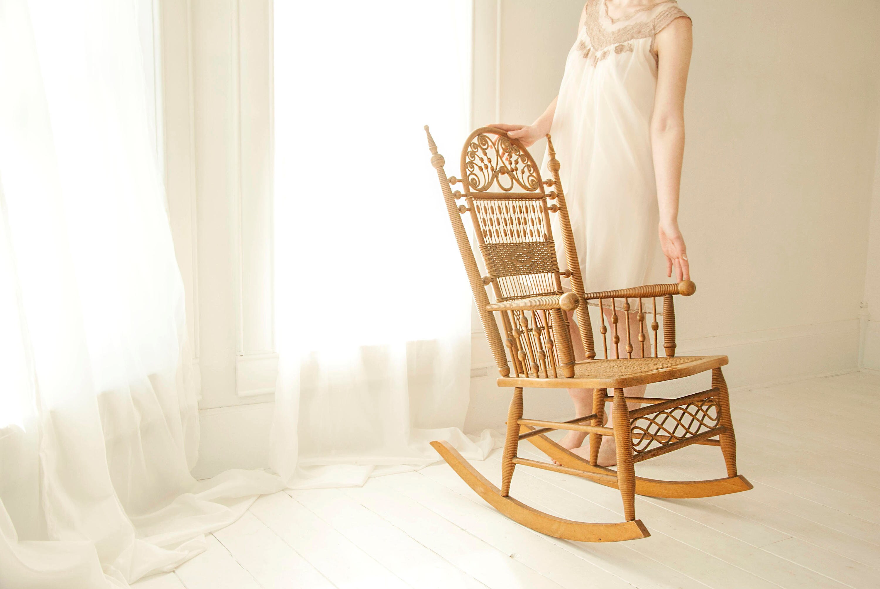 vintage wicker rocking chair