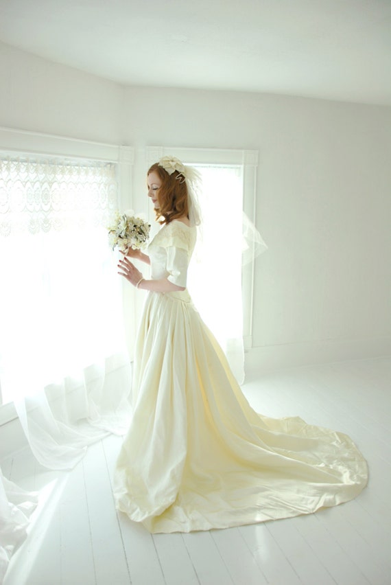 ivory satin gown