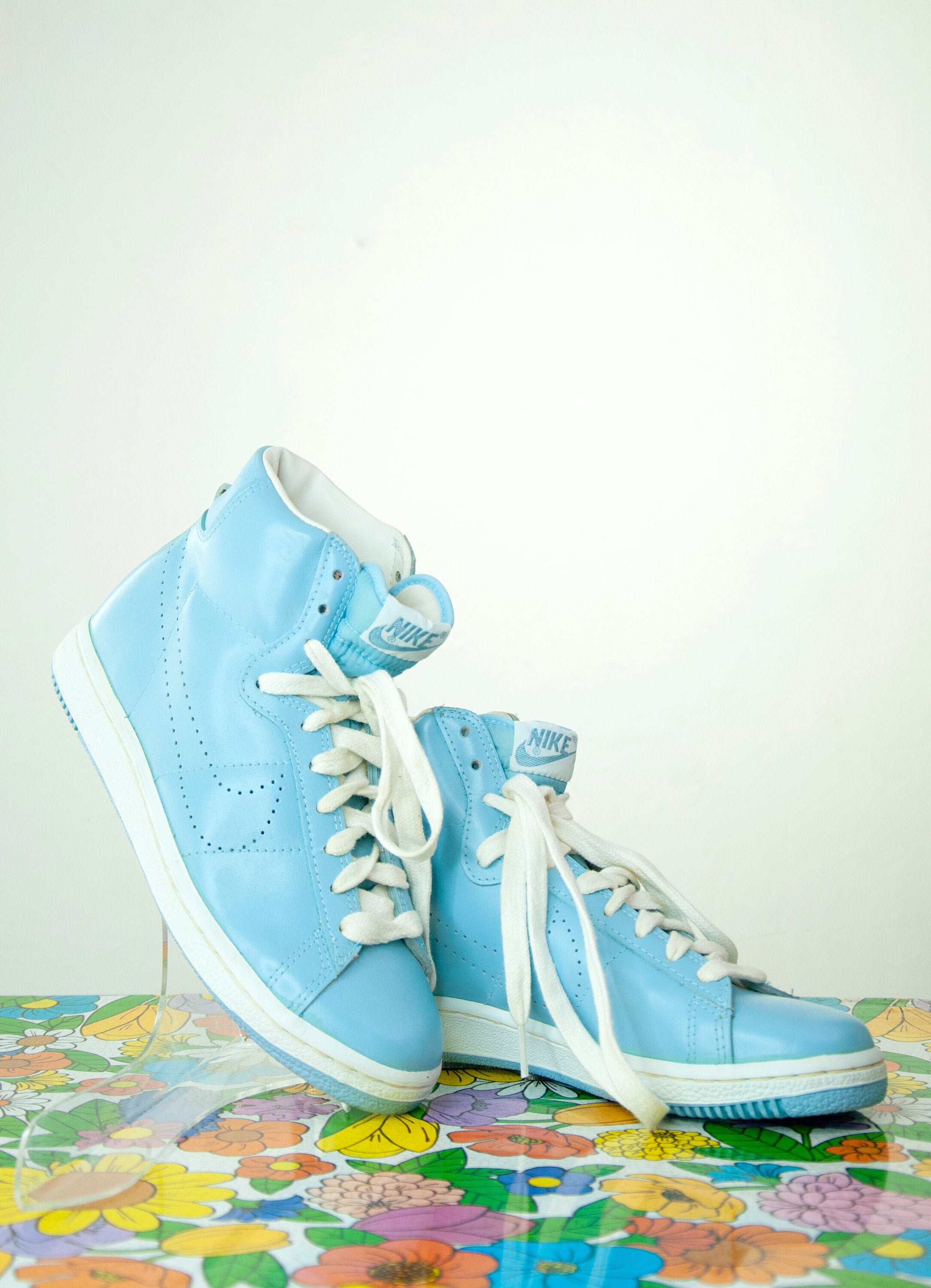 neon blue nike high tops