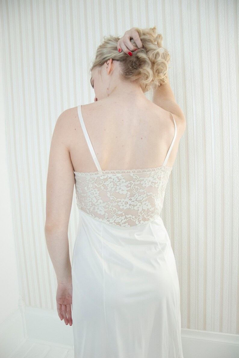 white slip lace dress