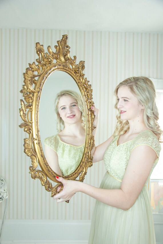 Vintage Gold Ornate Mirror Large Fl Victorian Style Roses Vintage Gold Ornate Mirror Large Fl