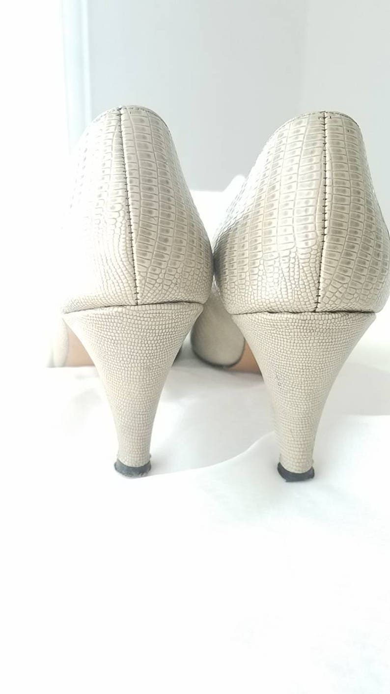 Vintage Sage Green Shoes 1950s Reptile Skin Leather Heels - Etsy