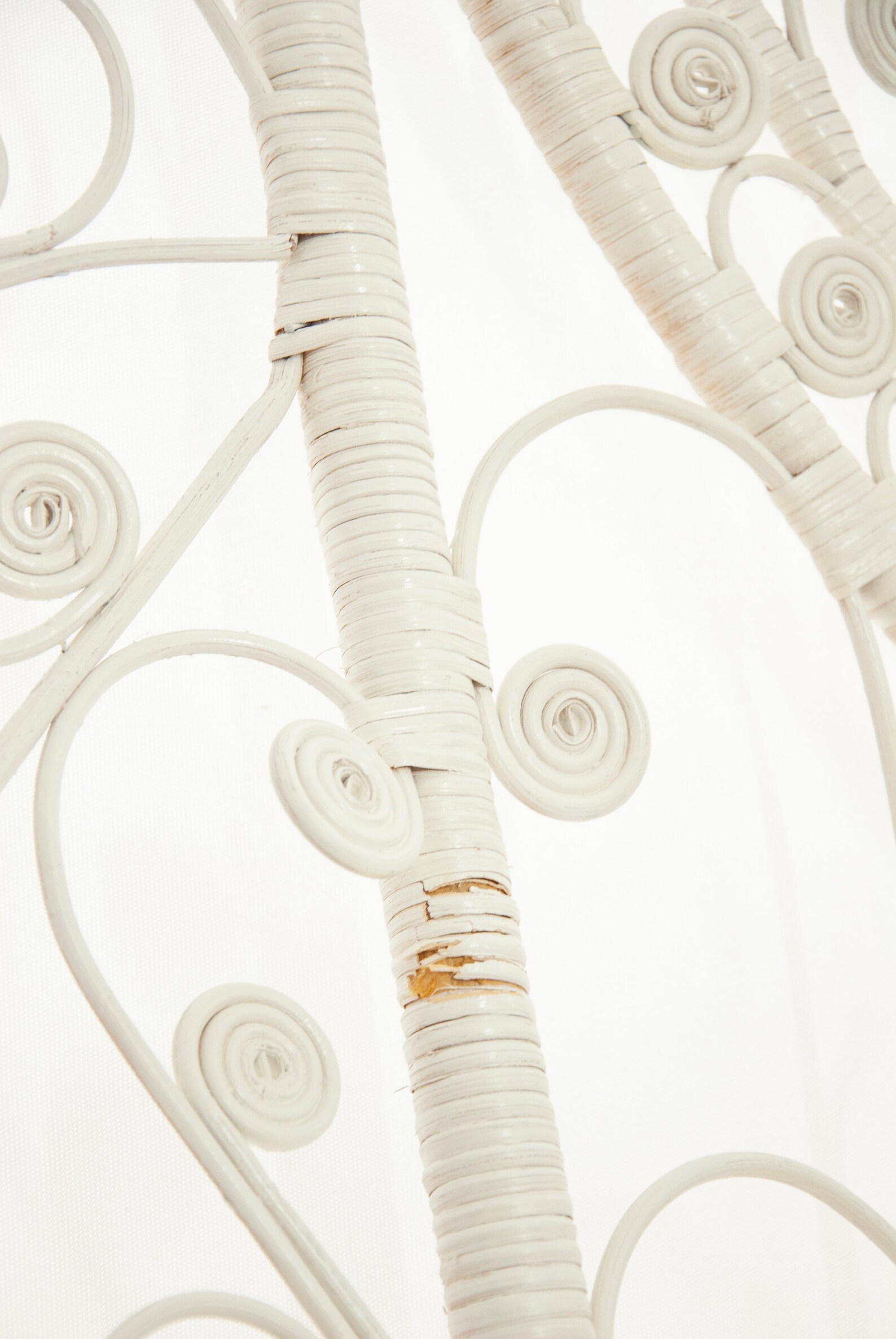 Victorian White Wicker Headboard Bed Frame Twin Painted Etsy