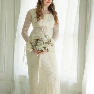 Abito Da Sposa Vintage In Pizzo A Maniche Lunghe Maniche A Etsy