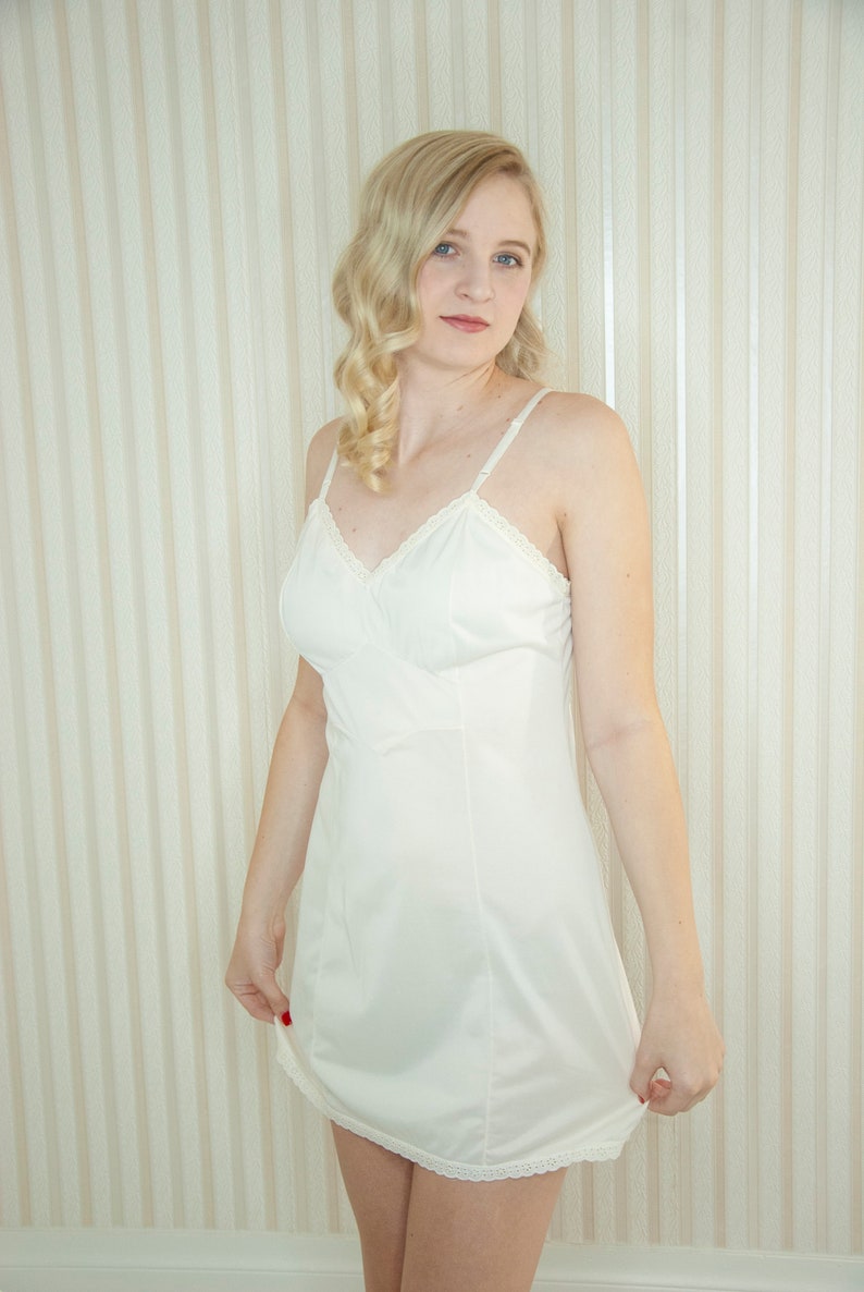 white slip mini dress