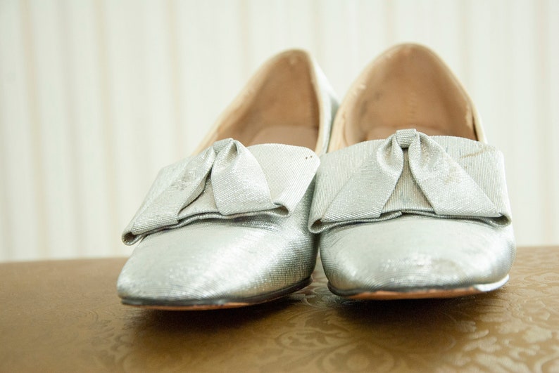 Vintage Silver Lamé Mod Shoes 1960s Glitter Sparkly Metallic - Etsy