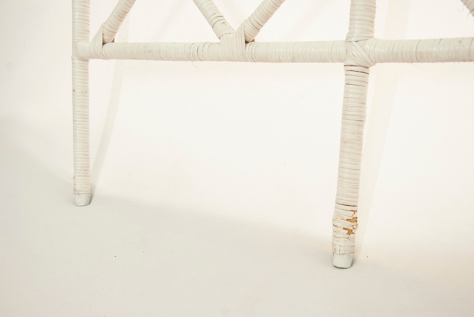 Victorian White Wicker Headboard Bed Frame Twin Painted Etsy