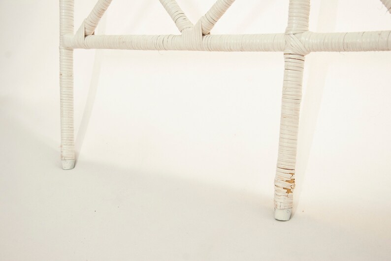 Victorian White Wicker Headboard Bed Frame Twin Painted Etsy