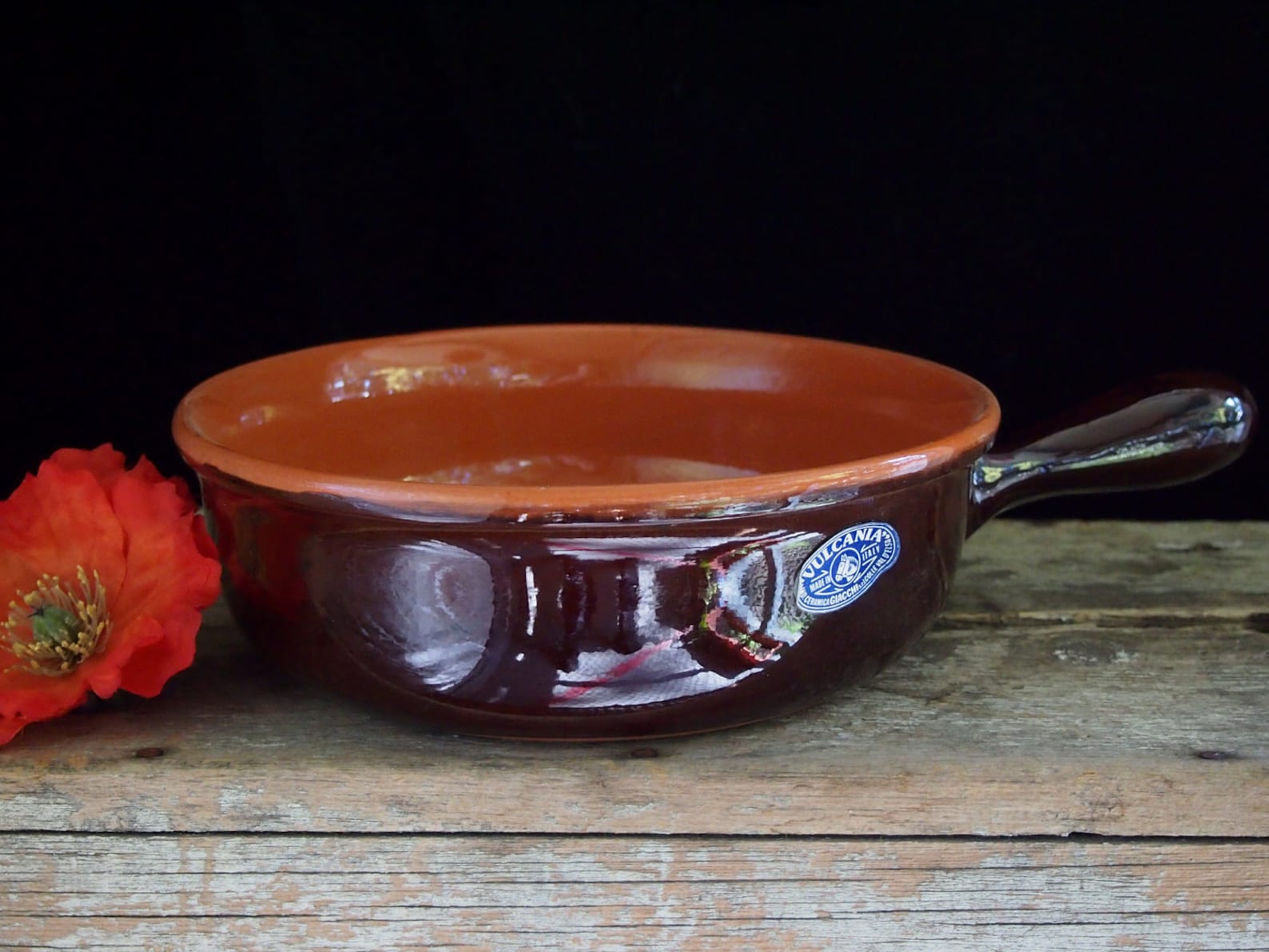Vulcania Italian terra cotta volcanic clay cookware skillet Etsy