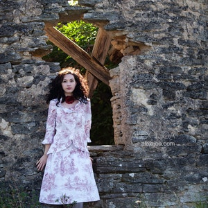 Skirt Trianon from French Cotton Toile de Jouy.