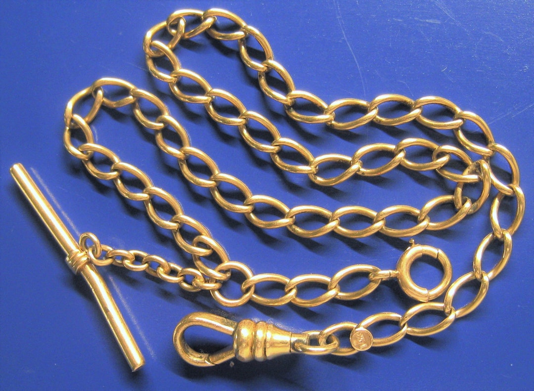 14K Solid Gold Watch Chain 13.5 L Has Spring Ring & Etsy