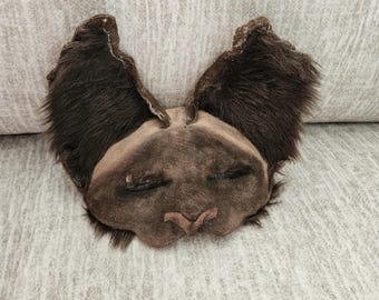 Handmade Siamese Cat Mask with Bendable Ears
