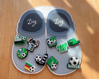 Soccer Shoe Charms | 10PCS Football Croc Charms | Sports Shoe Charms | Cute Shoe Accessories | Gift for Soccer Fans