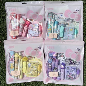 Kawaii Goodie Bag | Back to School Supplies | 10 Cute Stationery Items | Birthday Party Favor | Personalized Name Sticker | Kids Gift