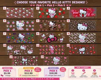Kawaii UV DTF Transfer | Pick 1, 3 or 5 Designs | Waterproof Glass Cup Decal | 16oz Libbey Cup Wrap | Ready to Apply