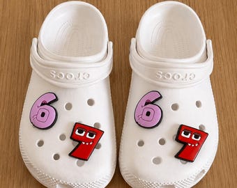 Cute Number Shoe Charms, Number 6 & 7 Shoe Charms, Cartoon Style Charms for Crocs, Kawaii Shoe Accessories, Gift for Kids