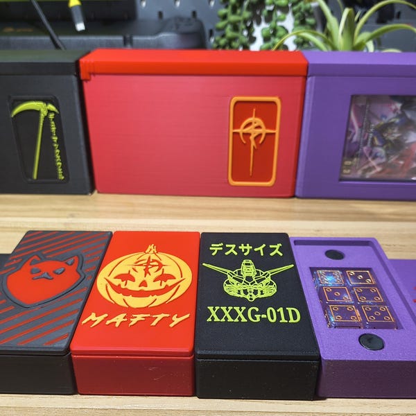 Custom Gundam TCG Deck Box | Detachable Dice Vault | Personalized 3D Printed Card Case
