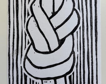 Double Figure 8 Knot Linocut Print