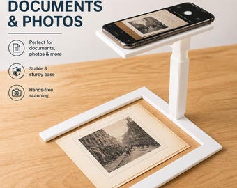 Overhead Phone Camera Stand, Document Scanning, Product Photography, Flat Lay Holder