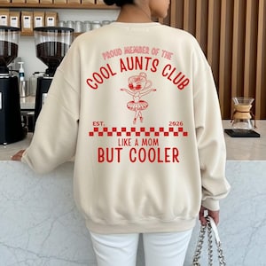 Personlig cool mosters club-tröja, anpassad fastertröja för est. år, som en mamma men coolare, rund halströja för nyblivna mostrar