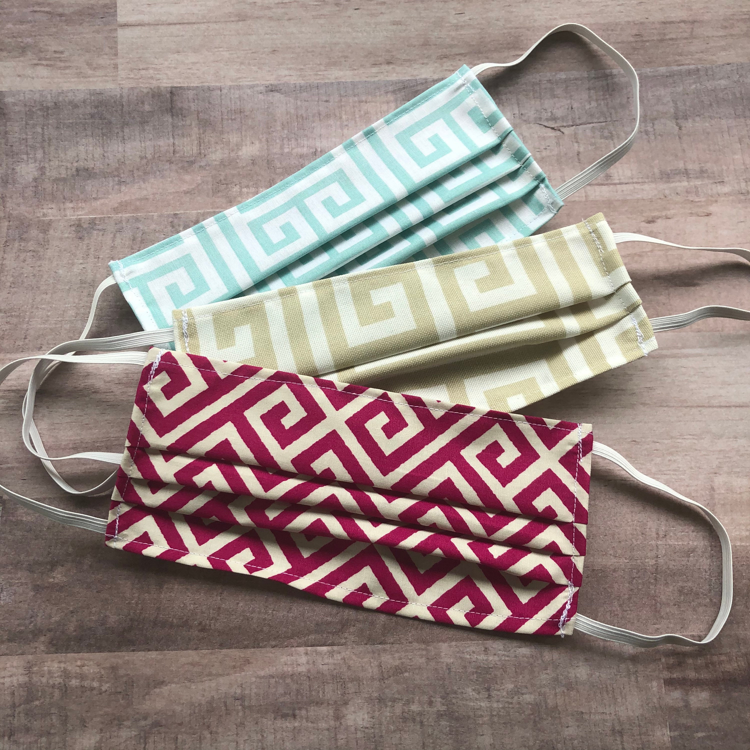 Greek Face Masks Adjustable Fabric Face Mask Covering