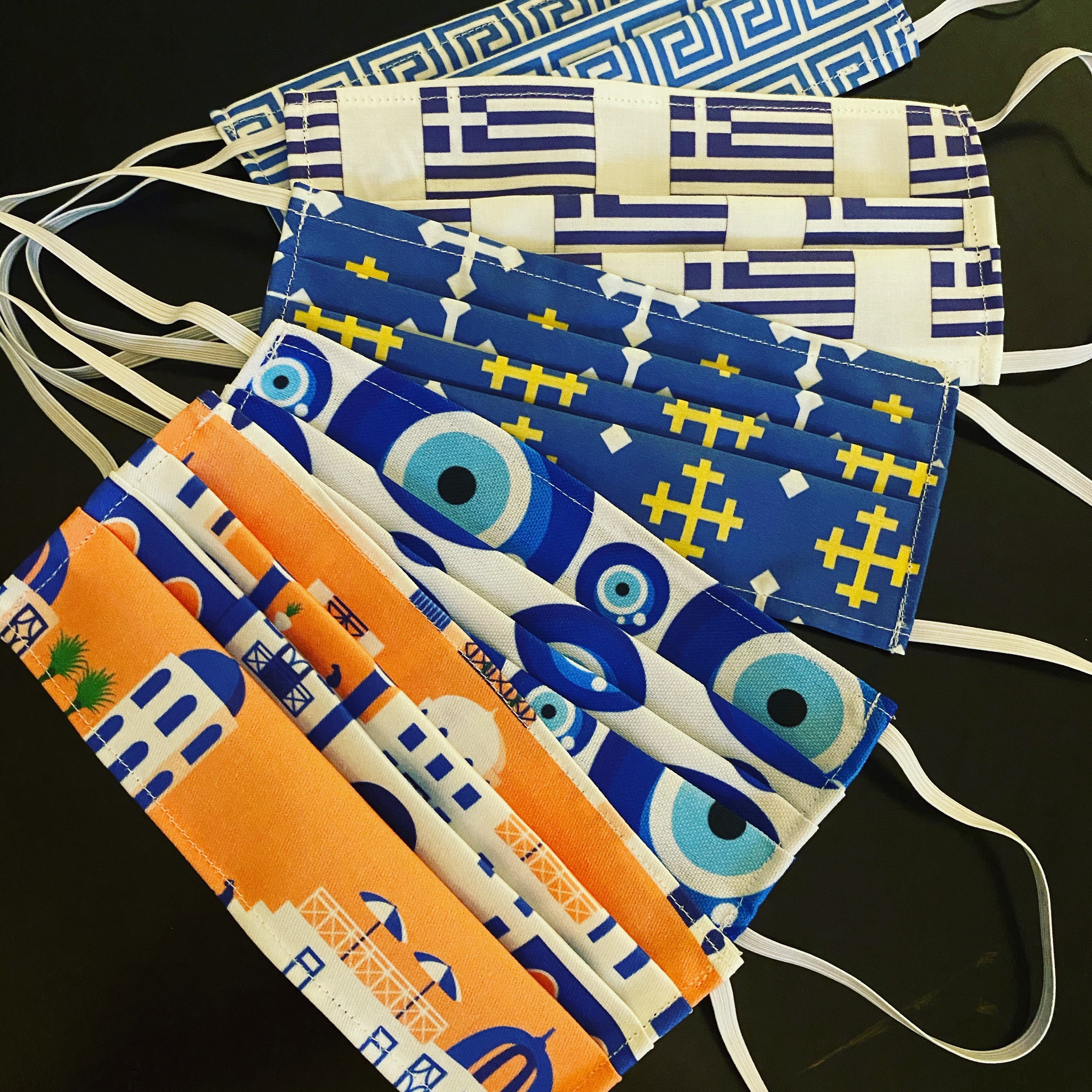 Greek Face Masks Adjustable Fabric Face Mask Covering