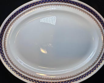 Grasmere Keeling & Co Mappin Webb porseleinen ovale schaal 17,5 in antiek