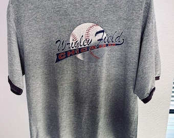 Koszulka Vintage Single Stitch Wrigley Field Chicago Ringer