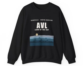 AVL Land of the Sky Crewneck Sweatshirt | Asheville North Carolina Mountain Design